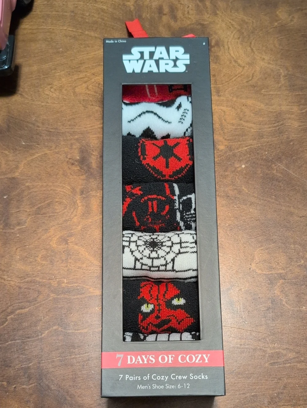 Star Wars Red, Black & White 7-Pack Crew Socks Gift Box